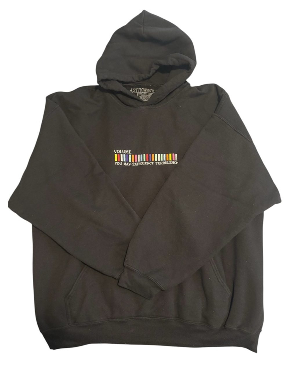 Astroworld Black Graphic Pullover Hoodie - Volume Turbulence Travis Scott XL